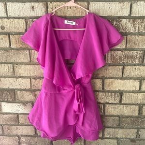 Fuchsia pink romper womens large
